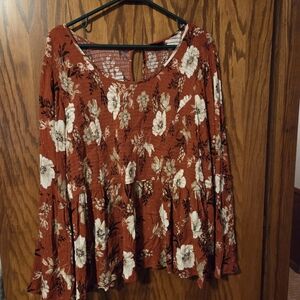 Torrid Rust Floral Blouse